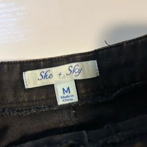 She + Sky Rusted Black Denim Skirt